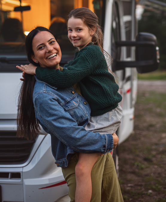 Mother and Daughter camping